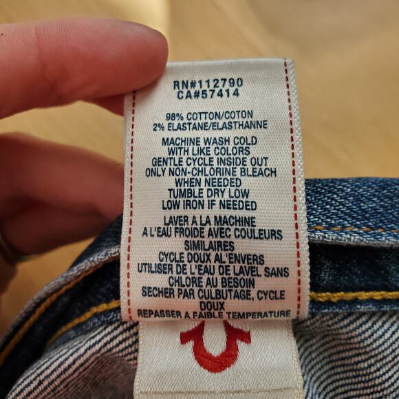 True Religion Jeans Rocco Slim Fit Classic Denim Jeans Stretch Blue Mens Size 31 - Picture 9 of 11